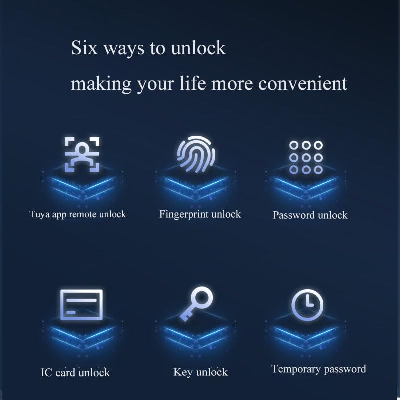 HiFam Fingerprint Door Lock, TUYA APP Control Smart Lock Electronic Door Lock Biometric Door Handle Lock - Image 4